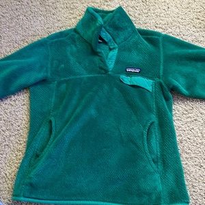 Patagonia Teal Pullover Ski Jacket fleece warm